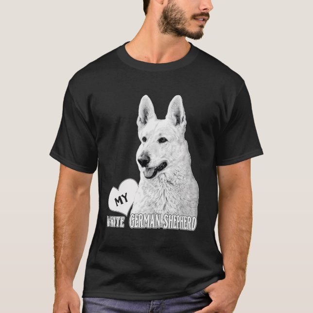 Camiseta Bhymer Ama Meu German shepherd Branco (Frente)