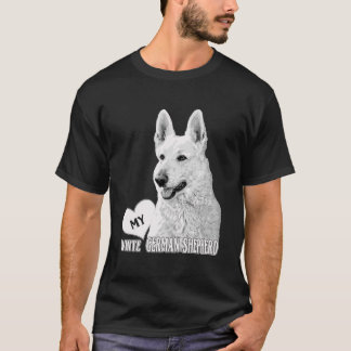 Camiseta Bhymer Ama Meu German shepherd Branco