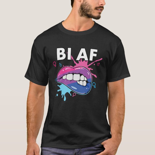 Camiseta Bi AF Bisexual Rainbow Pride March Bisexuality LGB (Frente)