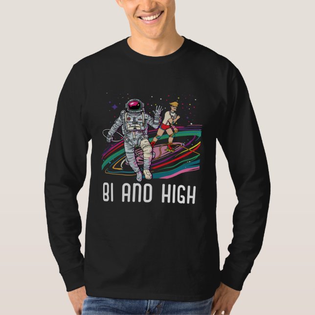 Camiseta Bi And High Bisexual Rainbow Pride March Bisexuali (Frente)