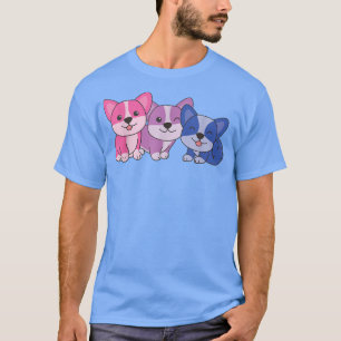 Camiseta Bi Flag Pride Lgbtq Dogs Bi Corgi