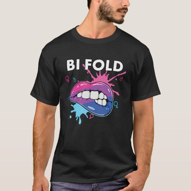 Camiseta Bi Fold Bisexual Rainbow Pride March Bisexuality L (Frente)