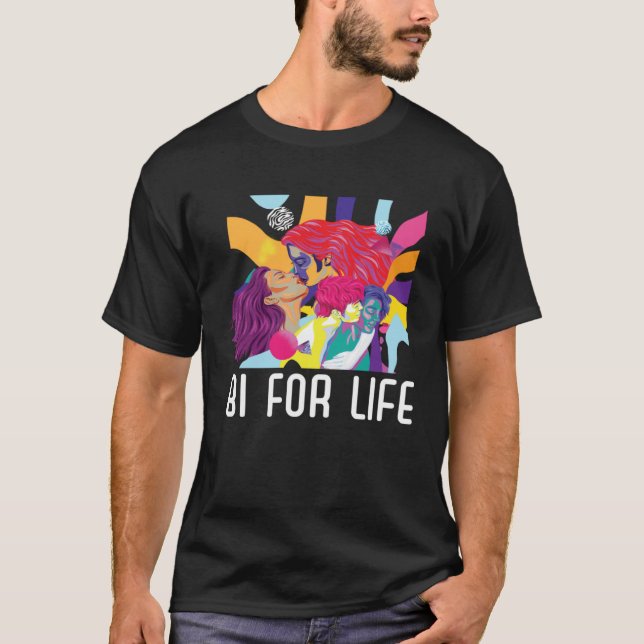 Camiseta Bi For Life Bisexual Rainbow Pride March Bisexuali (Frente)