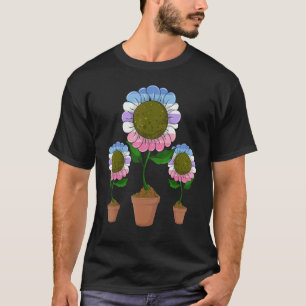 Camiseta Bi Gênero Hippie Sunflower Orgulho gay Mês Lgbt Bi