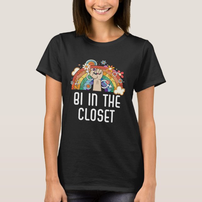 Camiseta Bi In The Closet Bisexual Rainbow Pride Bisexualit (Frente)