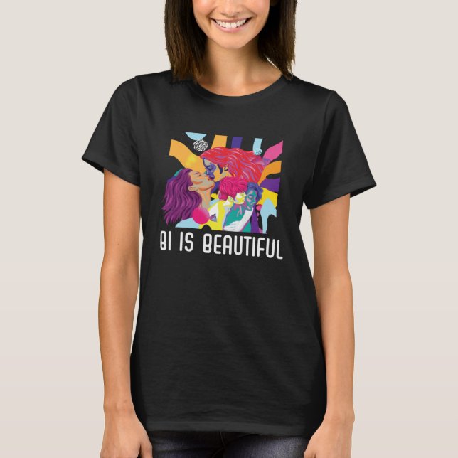 Camiseta Bi Is Beautiful Bisexual Rainbow Pride Bisexuality (Frente)