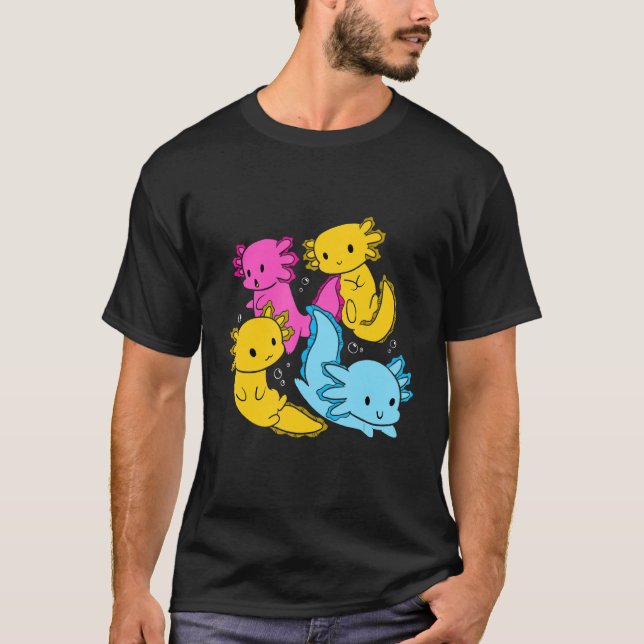 Camiseta Bi Orgulho Pansexual Salamander Mexicano Axolotl P (Frente)