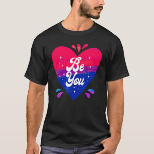 Camiseta Bi Pride Flag Bisexual Heart Be You