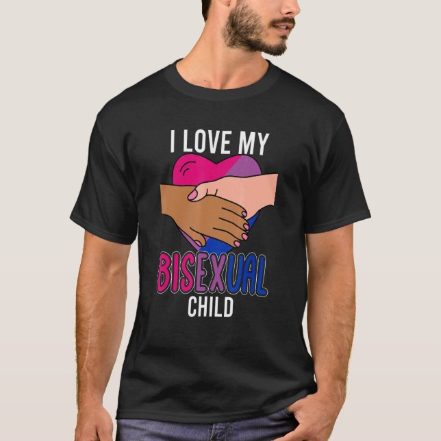 Camiseta Bi Pride Heart I Love My Bisexual Child Orud Lgbt (Frente)