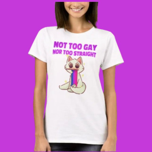 Camiseta Bi Puramente: Não Muito Gay Nem Muito Gato Hetero (Criador carregado)