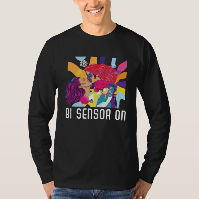 Camiseta Bi Sensor On Bisexual Rainbow Pride Bisexuality LG (Frente)