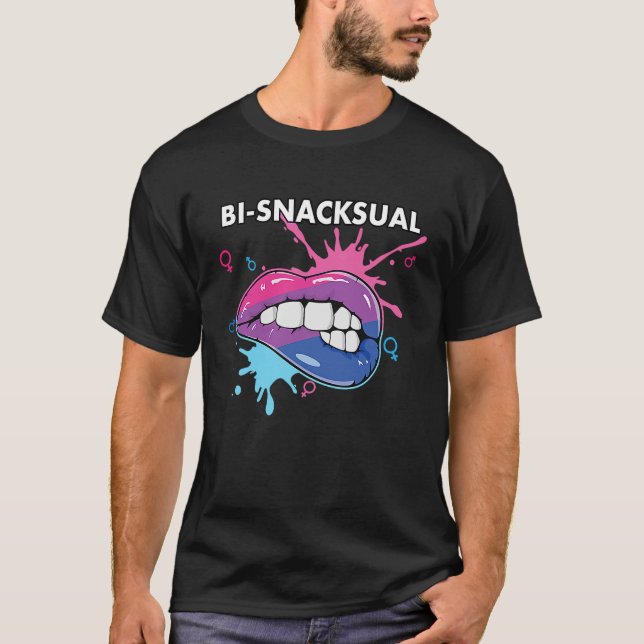 Camiseta Bi Snacksual Bisexual Rainbow Pride Bisexuality LG (Frente)