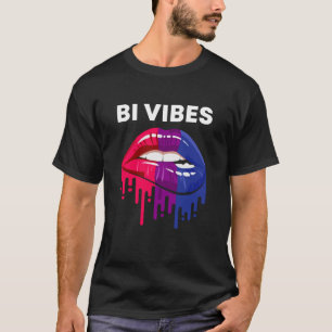Camiseta Bi Vibes Derrubando Lábios Orgulho Bissexual Mês L