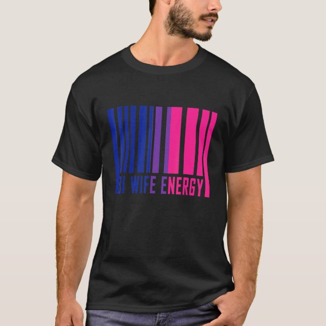 Camiseta Bi Wife Energy Bisexual Prim Flag Bisexuality Lgb (Frente)
