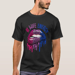 Camiseta Bi Wife Energy Leopard Lábios Bissexualidade Bi Pr