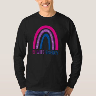 Camiseta Bi Wife Energy Lgbtq Suporte Lgbt Bisexual Rainbow