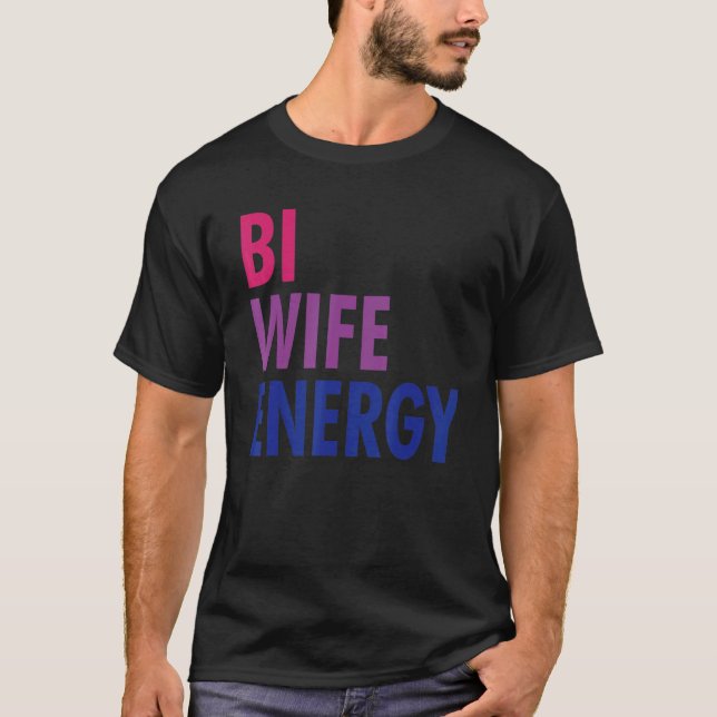 Camiseta Bi Wife Energy Lgbtq Suporte Lgbt Sinalizador Biss (Frente)