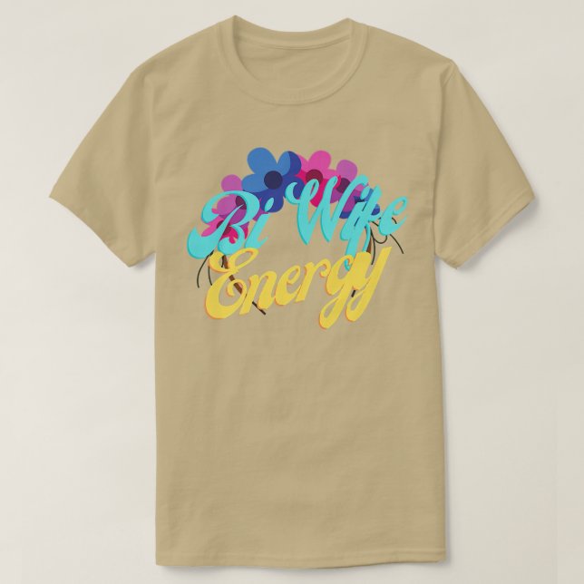 Camiseta Bi Wife Energy LGBTQ+ Suporte para T-Shirt Premium (Frente do Design)