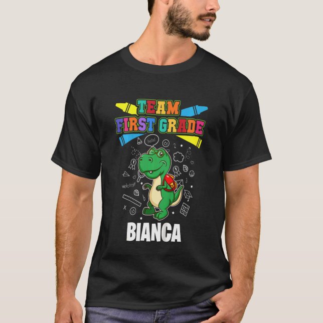 Camiseta Bianca Personalizada do 1º Grau da Equipe de Crian (Frente)