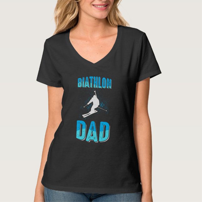 Camiseta biathlon dad sport winter sports biathlete skier f (Frente)