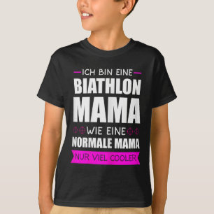 Camiseta Biathlon Mama esquiando alcance de tiro Biathlete