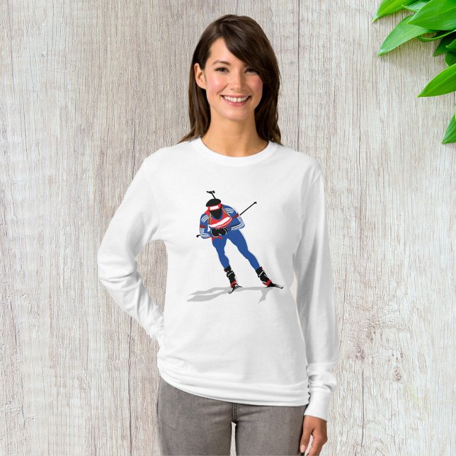 Camiseta Biathlon Skier Winter Sports Athlett em ação (Criador carregado)