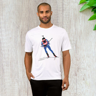 Camiseta Biathlon Skier Winter Sports Athlett em ação