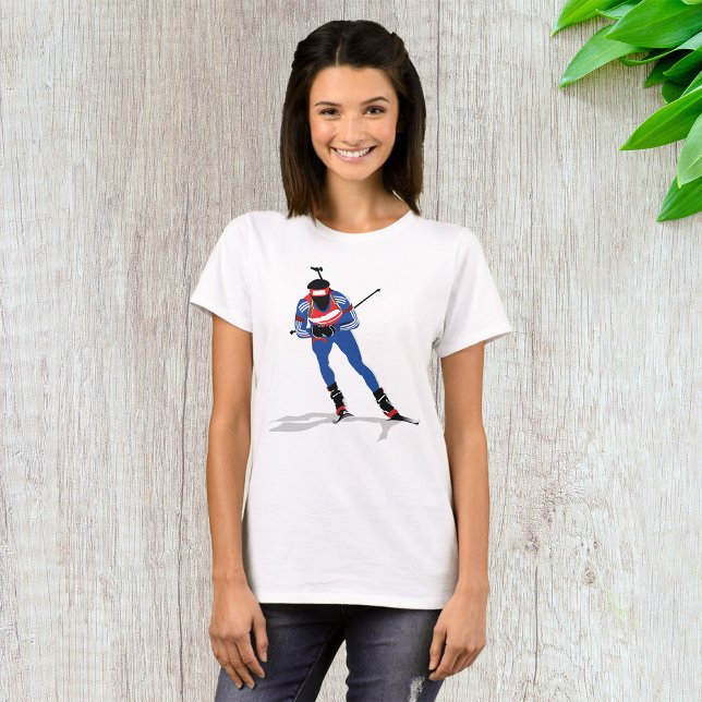 Camiseta Biathlon Skier Winter Sports Athlett em ação (Criador carregado)