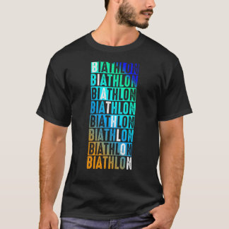 Camiseta Biatlo esporte de inverno biatletas de neve de inv