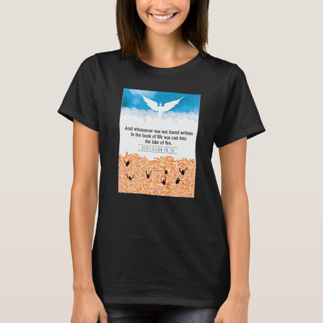 Camiseta Bible Verse Revelation 2015 And Whosoever Was Not  (Frente)