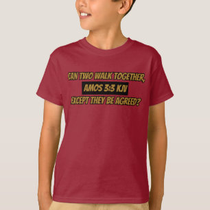 Camiseta Bíblia Amos 3:3 KJV Verse Scripture Boy