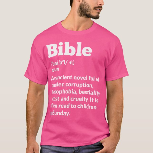 Camiseta Bíblia Ateísta Anti-Religião Engraçado (Frente)