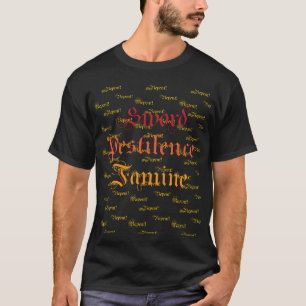 Camiseta Bíblia com letras negras tipografia amarela