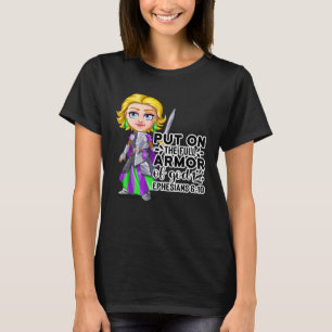 Camiseta Bíblia Cristã Armor de Motivação de Deus Ephesiano