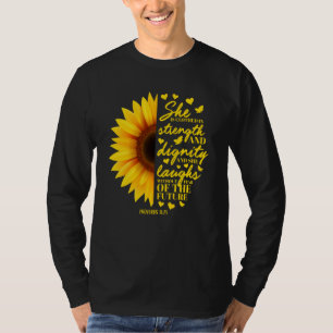 Camiseta Bíblia Cristã Bonita De Girassol Verso Mulheres Te