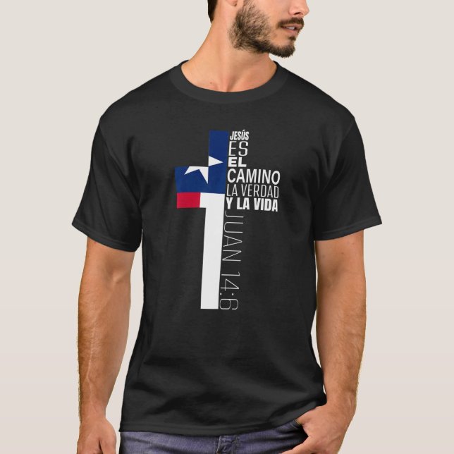 Camiseta Bíblia Cristã de Jesus Espanhol Verse Sayings Texa (Frente)