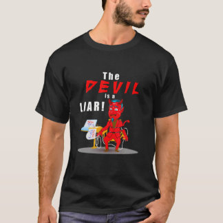 Camiseta Bíblia Cristã Engraçada Versa O Diabo É Um Mentiro