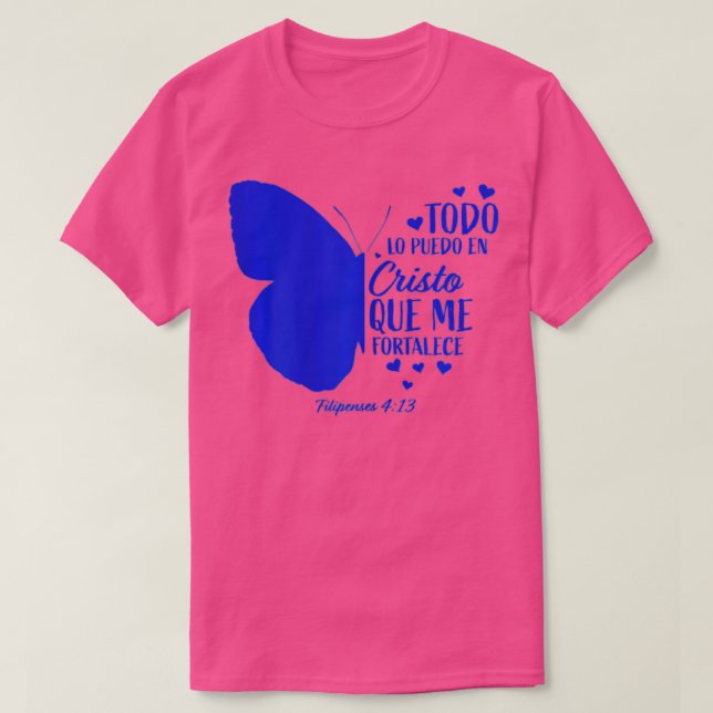 Camiseta Bíblia Cristã Espanhola Bonita Verso Mulheres Reli (Frente do Design)