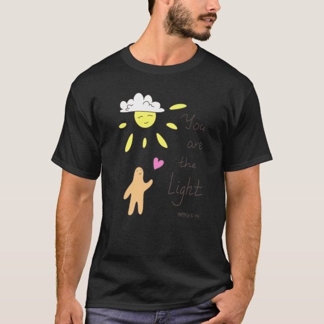 Camiseta Bíblia Cristã Mateus 514 Você É A Luz (Frente)