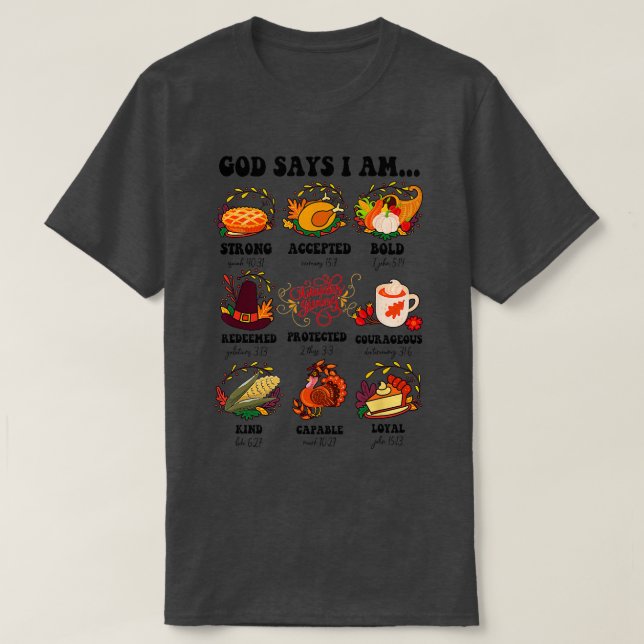 Camiseta Bíblia Cristã Verse Deus Diz Que Sou Halloween Do  (Frente do Design)