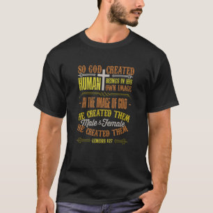 Camiseta Bíblia Cristã Verse Genesis 127 Deus Criou Huma