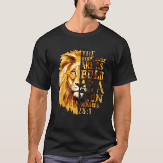 Camiseta Bíblia Cristã Verse Gifts Men Proverbs 28 1 Lion