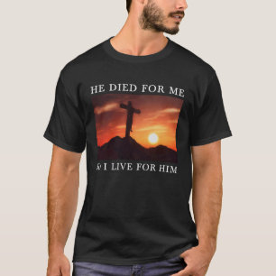 Camiseta Bíblia Cristã Verse Jesus Morreu Por Mim Religioso