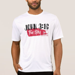 Camiseta Bíblia Cristã Verse John 3:16 História Verdadei