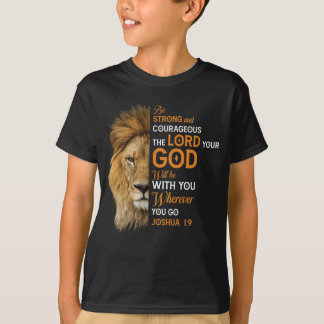 Camiseta Bíblia Cristã Verse Joshua 1 9 Leão Fé