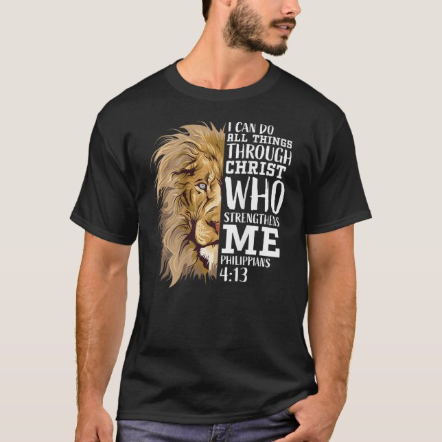 Camiseta Bíblia Cristã Verse Oferece Homens Pai Leão De Jud (Frente)