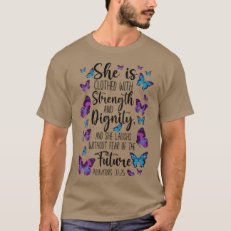 Camiseta Bíblia Cristã Verso Citação Borboleta Proverbs 312