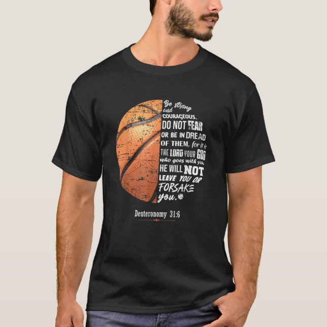 Camiseta Bíblia de Deuteronomia Cristã de Basquete Verse Fa (Frente)
