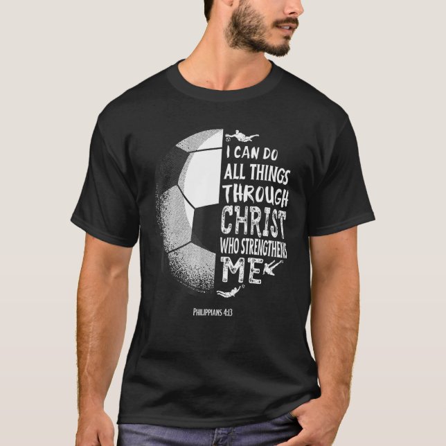 Camiseta Bíblia de futebol Verse Christian Sayings Philippi (Frente)