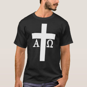 Camiseta Bíblia de Jesus Cristo Cross Alpha Omega Christian